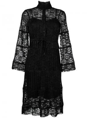 Кружевное платье с длинными рукавами See By Chloé. Цвет: чёрный