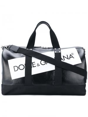 Брендированная дорожная сумка Dolce & Gabbana. Цвет: чёрный
