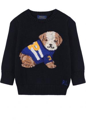 Пуловер из смеси шерсти и хлопка Polo Ralph Lauren. Цвет: темно-синий