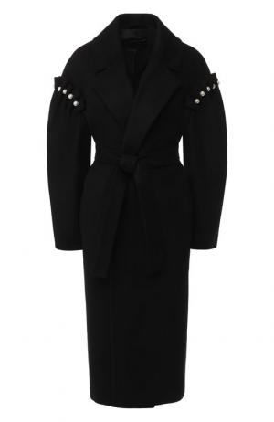 Пальто со спущенным рукавом и жемчужной отделкой Mother Of Pearl. Цвет: черный