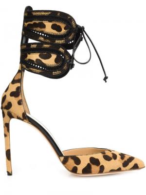 Туфли с леопардовым принтом Francesco Russo. Цвет: коричневый