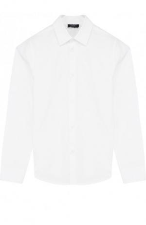 Хлопковая рубашка с воротником кент Dal Lago. Цвет: белый