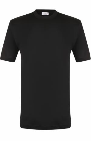 Хлопковая футболка с круглым вырезом Zimmerli. Цвет: черный