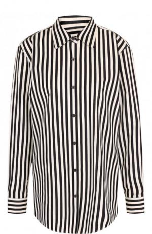 Хлопковая блуза в полоску Dries Van Noten. Цвет: черный
