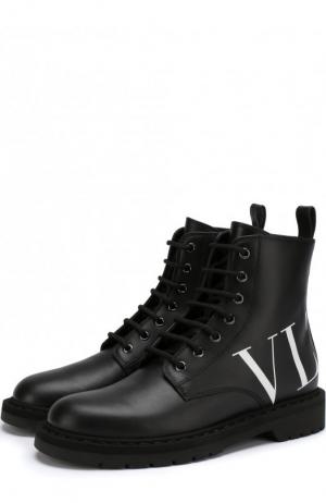 Кожаные ботинки  Garavani VLTN Valentino. Цвет: черный