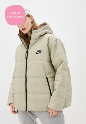 Куртка утепленная Nike. Цвет: бежевый