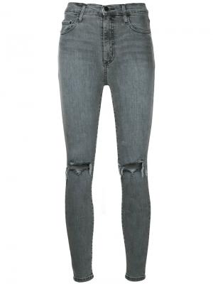 Облегающие укороченные джинсы Siren Nobody Denim. Цвет: серый