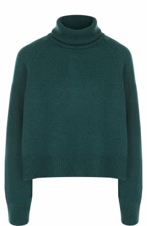 Шерстяной укороченный свитер с металлизированной нитью Zadig&Voltaire. Цвет: зеленый