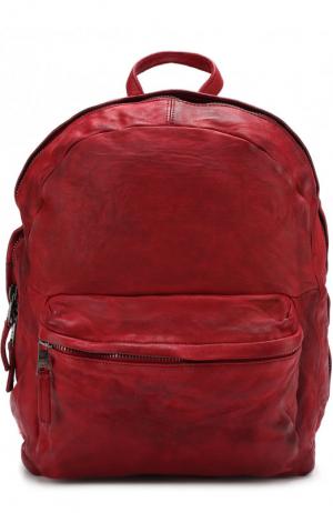 Кожаный рюкзак с эффектом крэш Giorgio Brato. Цвет: красный