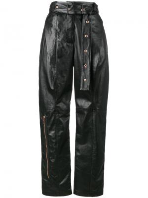 Leather Belted Straight Pant Proenza Schouler. Цвет: чёрный