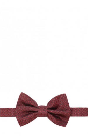 Шелковый галстук-бабочка с узором Emporio Armani. Цвет: красный