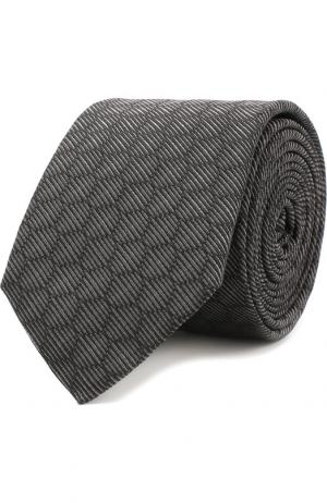 Шелковый галстук HUGO. Цвет: серый