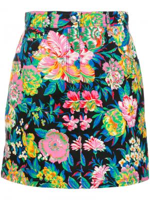 Мини-юбка с цветочным принтом MSGM. Цвет: многоцветный