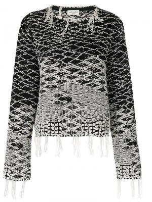 Жаккардовый свитер Saint Laurent. Цвет: чёрный