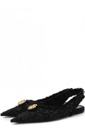 Текстильные балетки Knife Tweed Balenciaga. Цвет: черный