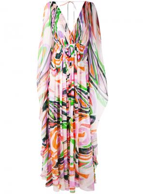 Длинное платье с абстрактным рисунком Emilio Pucci. Цвет: многоцветный