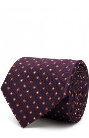 Шелковый галстук с узором Canali. Цвет: бордовый