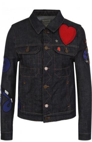 Джинсовая куртка с контрастными отделкой и прострочкой Zadig&Voltaire. Цвет: темно-синий
