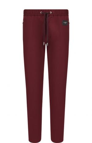 Хлопковые брюки прямого кроя Dolce & Gabbana. Цвет: красный