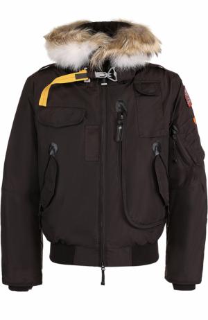 Укороченная куртка Gobi с меховой отделкой капюшона Parajumpers. Цвет: темно-коричневый
