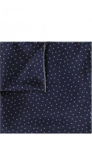 Шелковый платок с узором Lanvin. Цвет: темно-синий