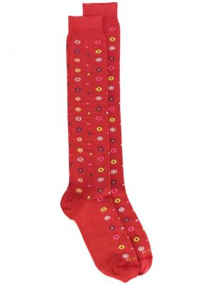 Носки с цветочным принтом Etro. Цвет: красный