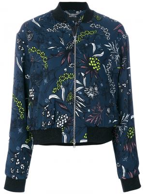 Куртка с цветочным принтом Markus Lupfer. Цвет: синий