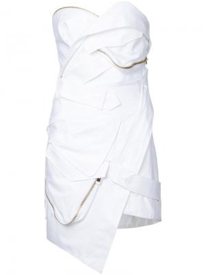 Мини-платье бюстье Alexandre Vauthier. Цвет: белый