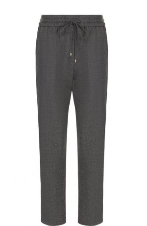 Укороченные шерстяные брюки с эластичным поясом Escada Sport. Цвет: серый