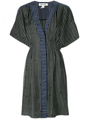 Платье в полоску с контрастной окантовкой Dvf Diane Von Furstenberg. Цвет: чёрный