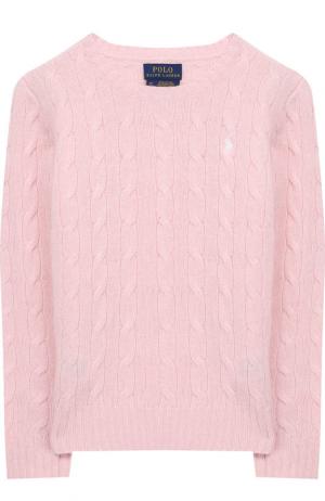 Пуловер из смеси шерсти и кашемира Polo Ralph Lauren. Цвет: светло-розовый