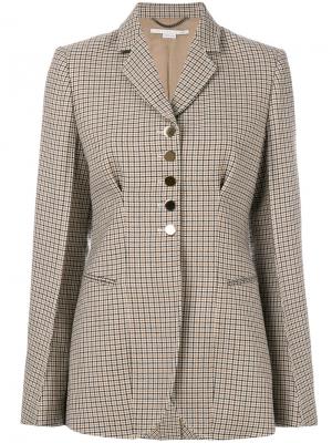 Приталенный пиджак Herringbone Gael Stella McCartney. Цвет: коричневый