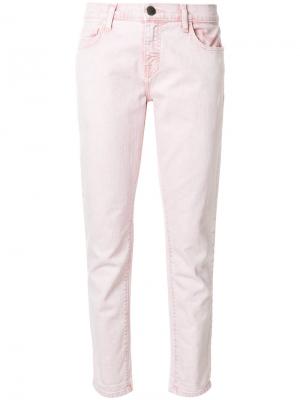 Укороченные джинсы прямого кроя Current/Elliott. Цвет: розовый и фиолетовый