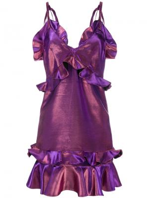 Короткое платье с оборками Kenzo. Цвет: розовый и фиолетовый