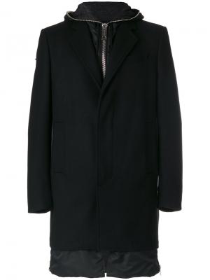 Классическое приталенное пальто Les Hommes. Цвет: чёрный