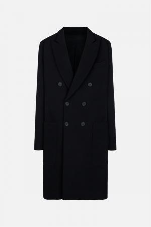 Объемное двубортное пальто Ami Alexandre Mattiussi. Цвет: чёрный