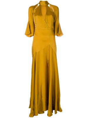 Длинное платье Carnation Temperley London. Цвет: жёлтый и оранжевый