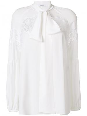Блузка с завязкой на бант Givenchy. Цвет: белый