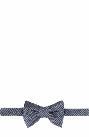 Шелковый галстук-бабочка с узором Tom Ford. Цвет: голубой