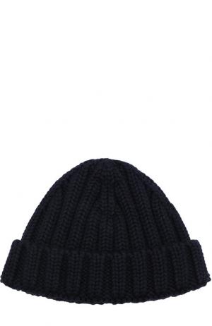 Шерстяная шапка фактурной вязки Dsquared2. Цвет: темно-синий