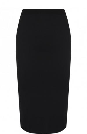 Однотонная юбка-карандаш с эластичным поясом Giorgio Armani. Цвет: черный