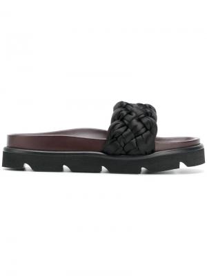 Woven slider sandals Mulberry. Цвет: чёрный