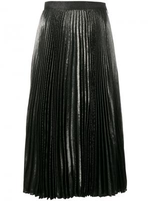 Плиссированная юбка с металлическим отблеском Christopher Kane. Цвет: чёрный