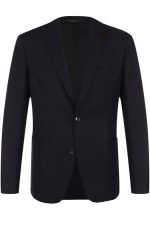 Однобортный шерстяной пиджак Windsor. Цвет: темно-синий