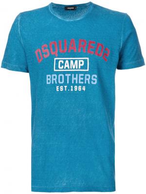 Футболка Camp Brothers Dsquared2. Цвет: синий