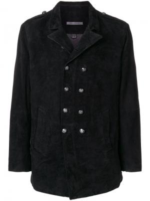 Двубортное пальто John Varvatos. Цвет: чёрный