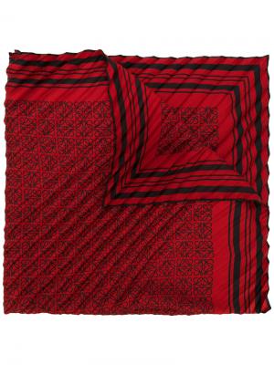 Плиссированный шарф с рисунком Anagram Loewe. Цвет: красный