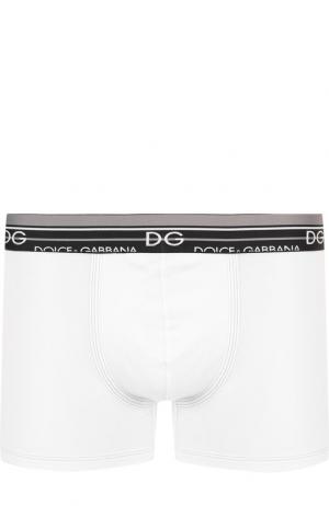 Хлопковые боксеры с широкой резинкой Dolce & Gabbana. Цвет: белый
