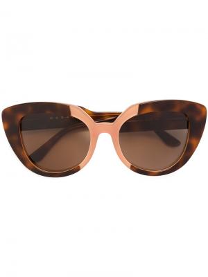 Солнцезащитные очки Prisma Marni Eyewear. Цвет: коричневый