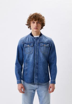 Куртка джинсовая Dirk Bikkembergs. Цвет: голубой